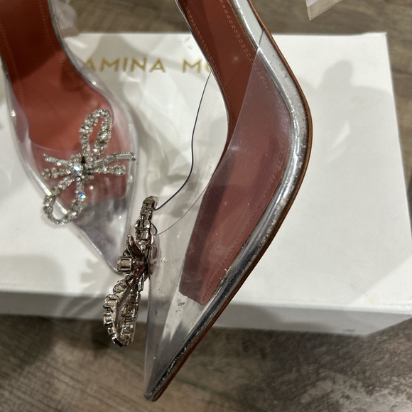 Amina Muaddi Rosie glass PVC am transparent heels - Picture 12 of 14